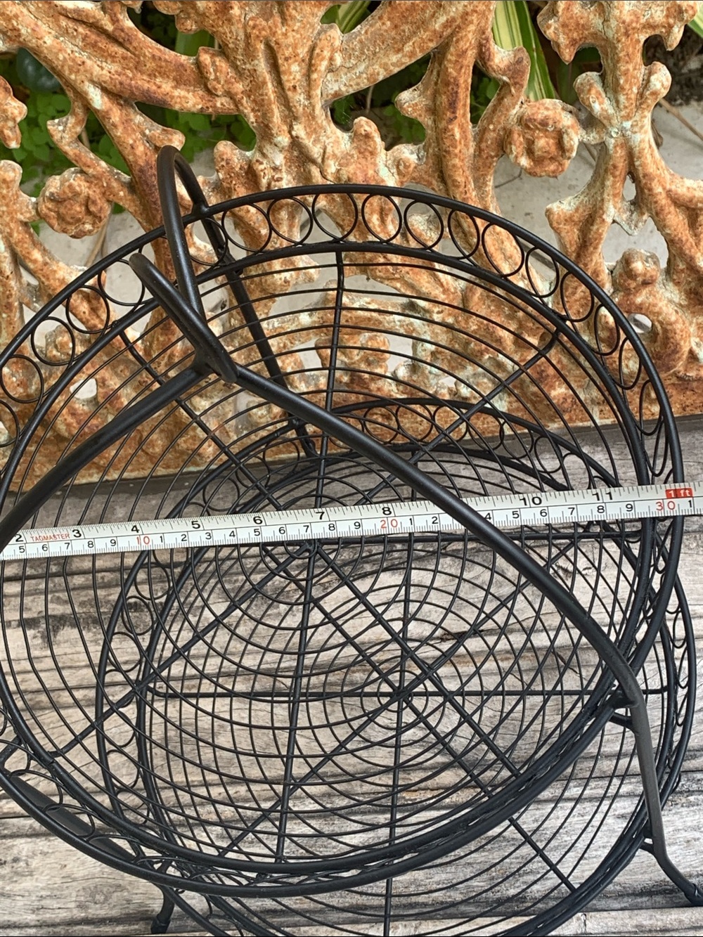 Vintage Two-Tier Decorative Metal Wire Stand - Black - Picture 4 of 8